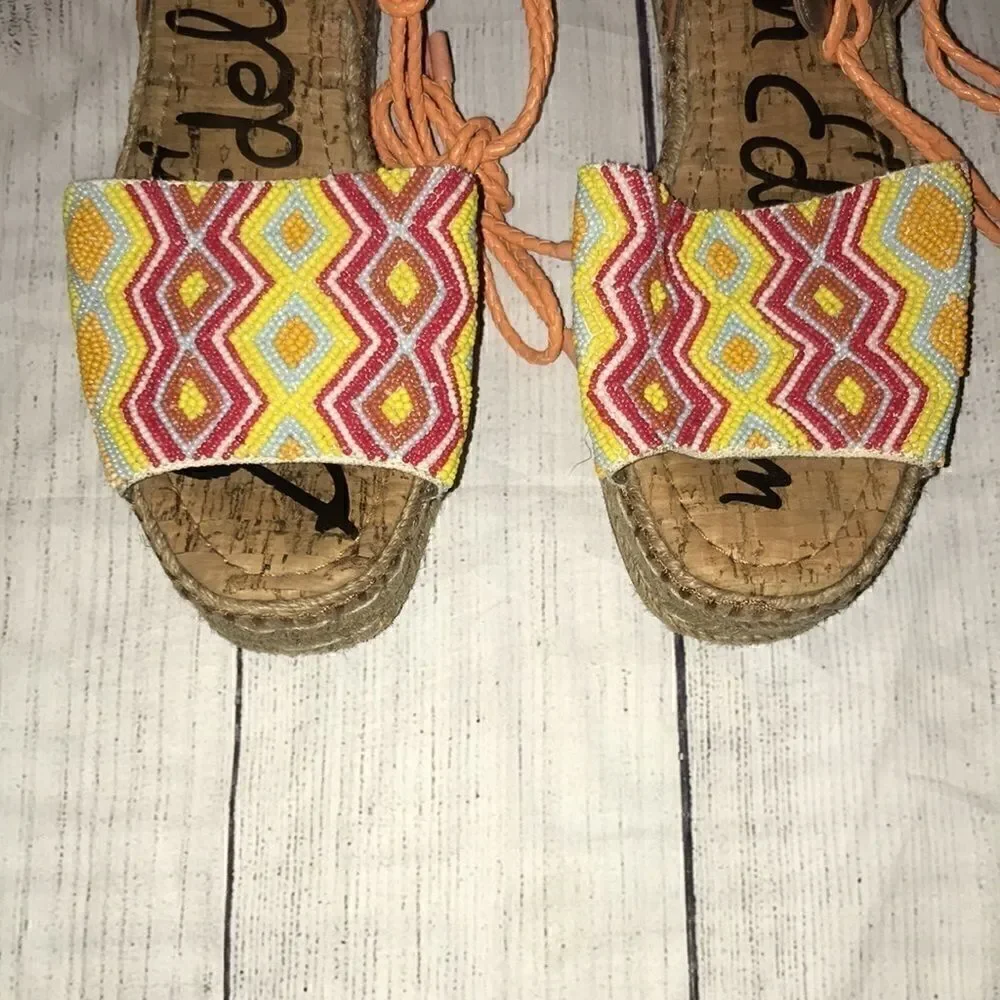 Sam Edelman Neera Espadrille Wedge Orange Boho